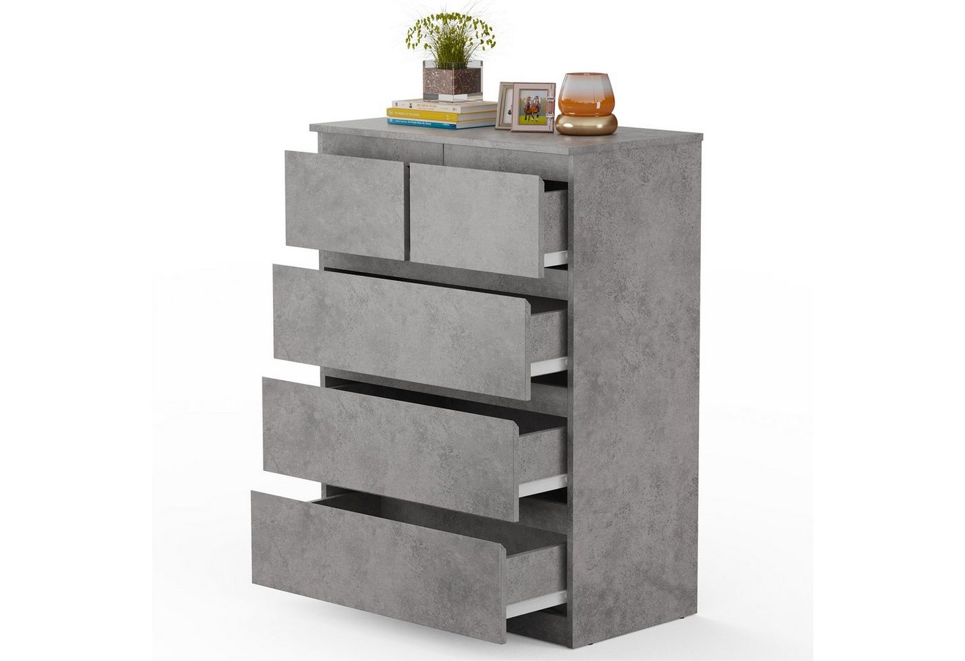 COSTWAY Kommode, mit 5 Schubladen, 75 x 42 x 104 cm von COSTWAY