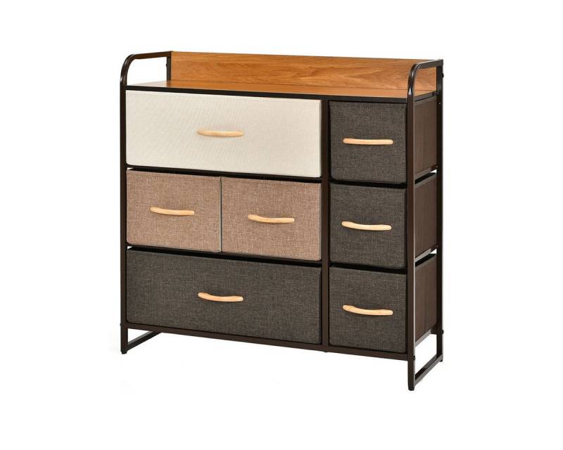 COSTWAY Kommode, mit 7 Schubladen, Metallrahmen,80x29x79cm von COSTWAY