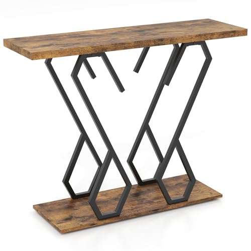 COSTWAY Konsolentisch, Eingangstisch mit Metallrahmen, verstellbaren Fußpolstern und Kippschutz-Sets, schmaler Flurtisch, Beistelltisch für Wohnzimmer, Büro & Eingangsbereich, 100 x 30 x 79 cm COSTWAY Konsolentisch, Eingangstisch mit Metallrahmen, verstellbaren Fußpolstern und Kippschutz-Sets, schmaler Flurtisch, Beistelltisch für Wohnzimmer, Büro & Eingangsbereich, 100 x 30 x 79 cm von COSTWAY