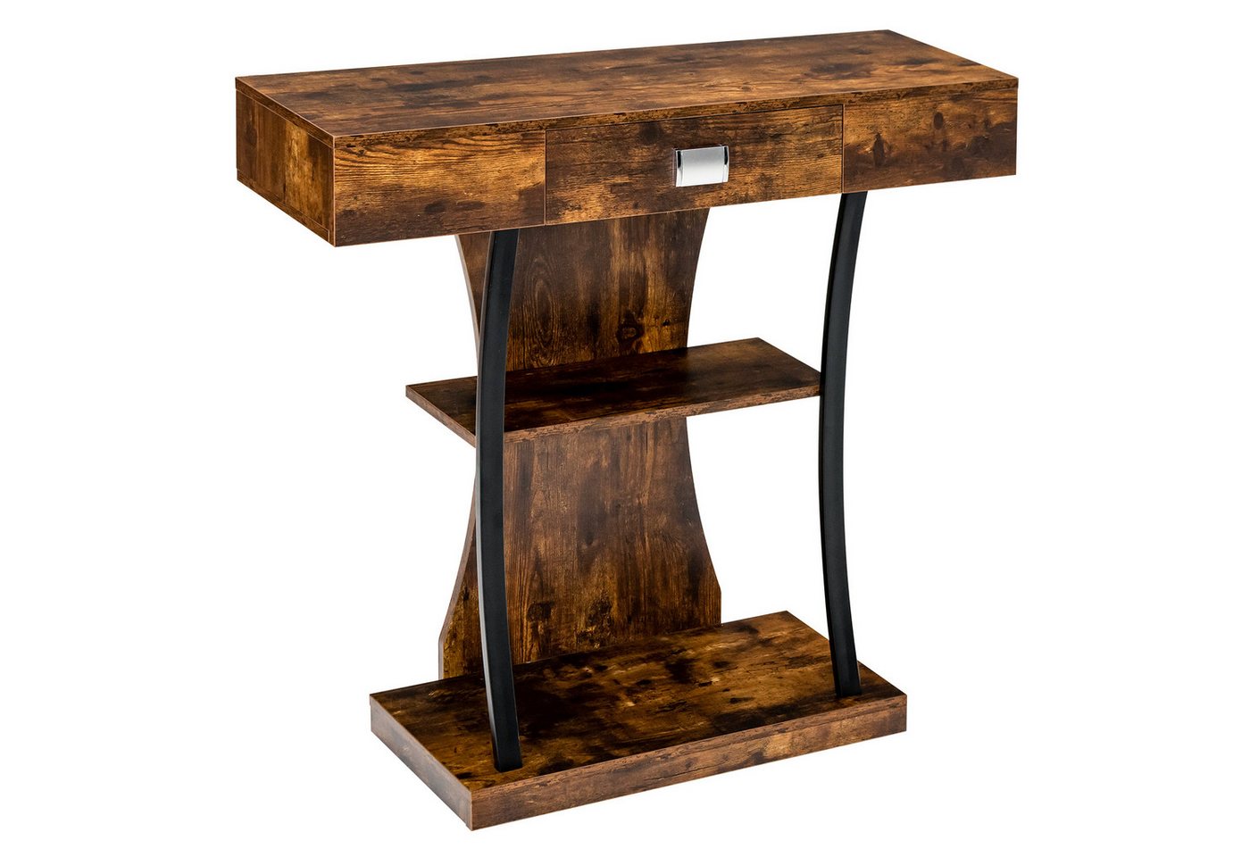 COSTWAY Konsolentisch, Schmal mit Schubladen & Ablagen, Flurtisch Holz von COSTWAY