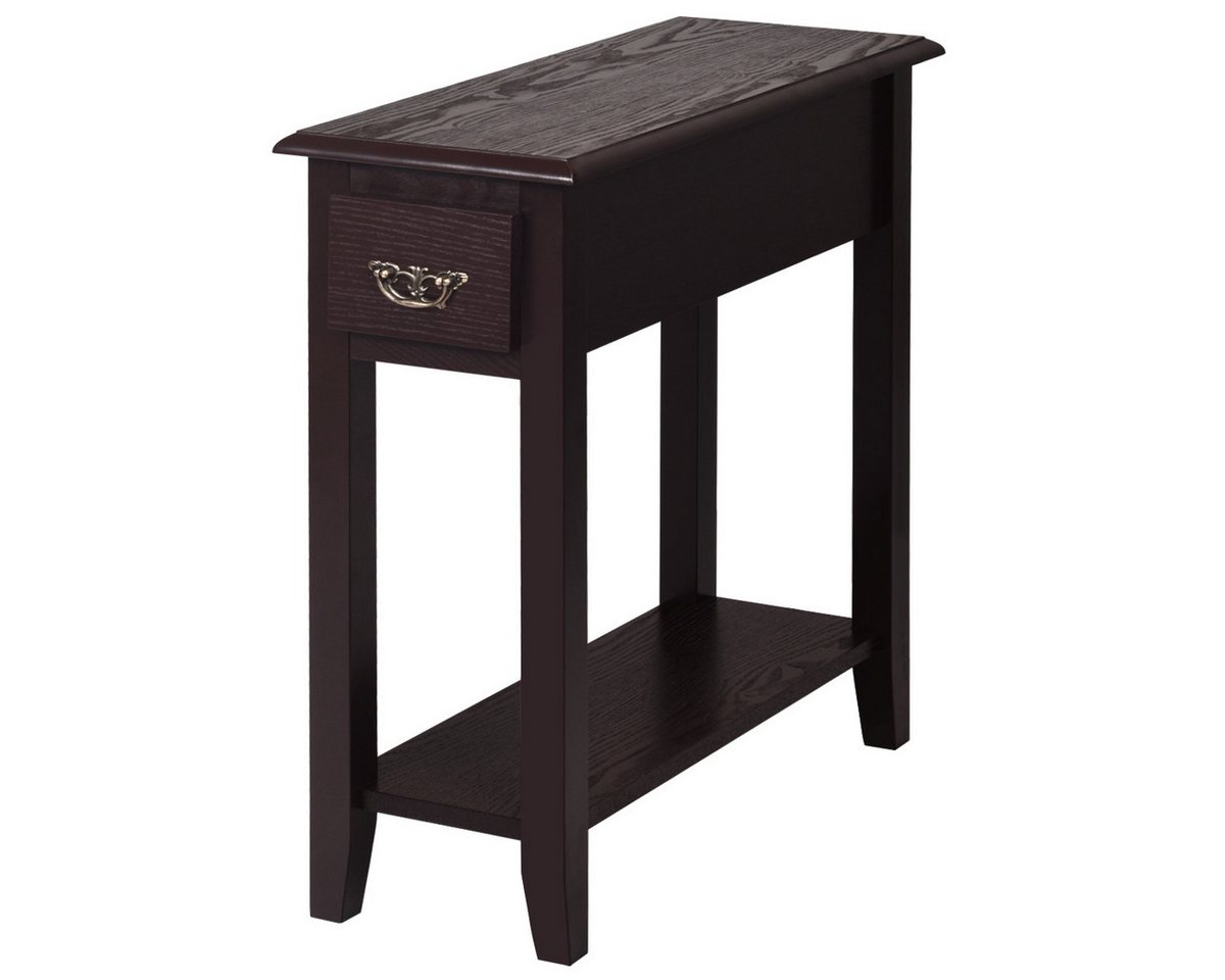 COSTWAY Konsolentisch (2-St), 2-stöckig, mit Ablage&Schublade, 60X25X60cm von COSTWAY