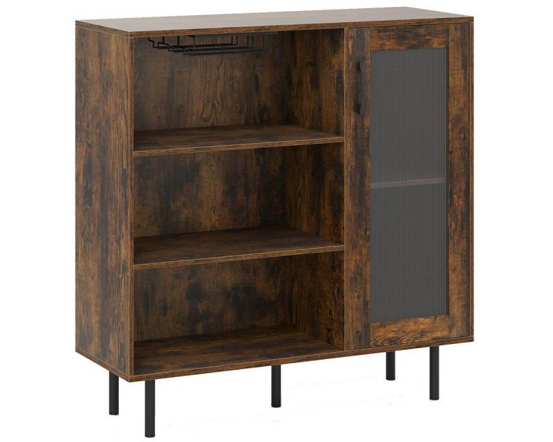 COSTWAY Küchenbuffet Sideboard Holz mit Glastür, Weinglashaltern von COSTWAY