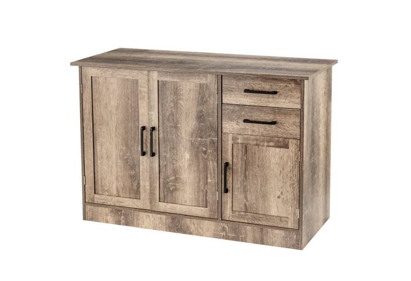 COSTWAY Küchenbuffet mit Arbeitsplatte, Schubladen&verstellbarem Regal 110cm von COSTWAY