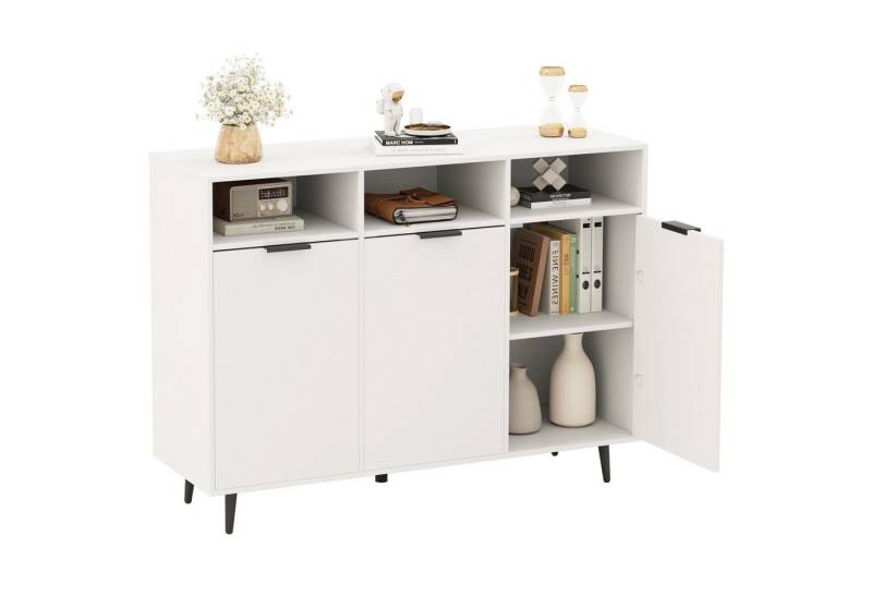 COSTWAY Küchenbuffet mit Arbeitsplatte&verstellbaren Regalen, Sideboard Holz von COSTWAY