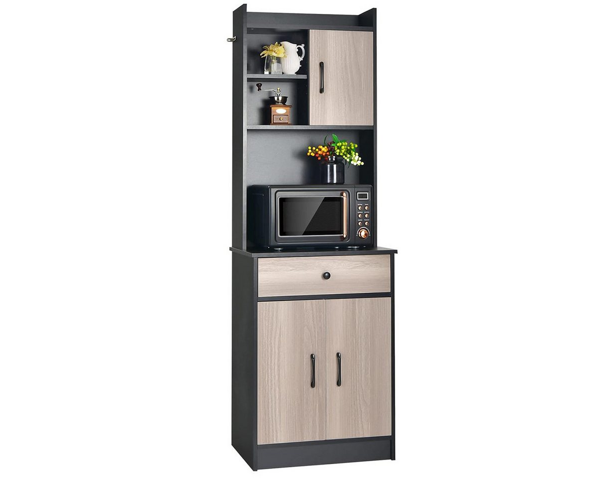 COSTWAY Küchenbuffet Hochschrank mit Schublade & verstellbare Ablagen, 180cm von COSTWAY