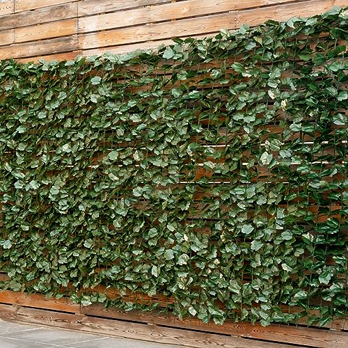 COSTWAY Künstliche Efeu Garten Sichtschutz, Balkonsichtschutz Blätteroptik Windschutz, Pflanzenwand Hecke Efeublättern, für Gartenhecken Balkon Außendekoration, Heckenpflanze Grün (150 x 240 cm) von COSTWAY