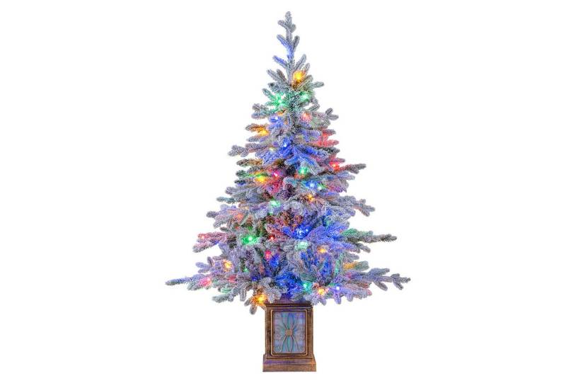COSTWAY Künstlicher Weihnachtsbaum, 120cm, 100 dimmbare Lichter, im Topf von COSTWAY