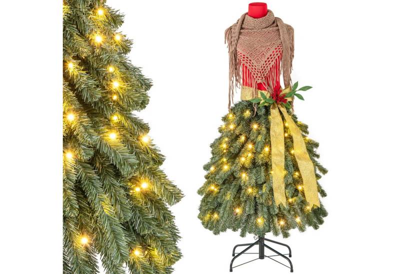 COSTWAY Künstlicher Weihnachtsbaum, 150cm, 100 LEDs, in Schneiderpuppen-Optik von COSTWAY