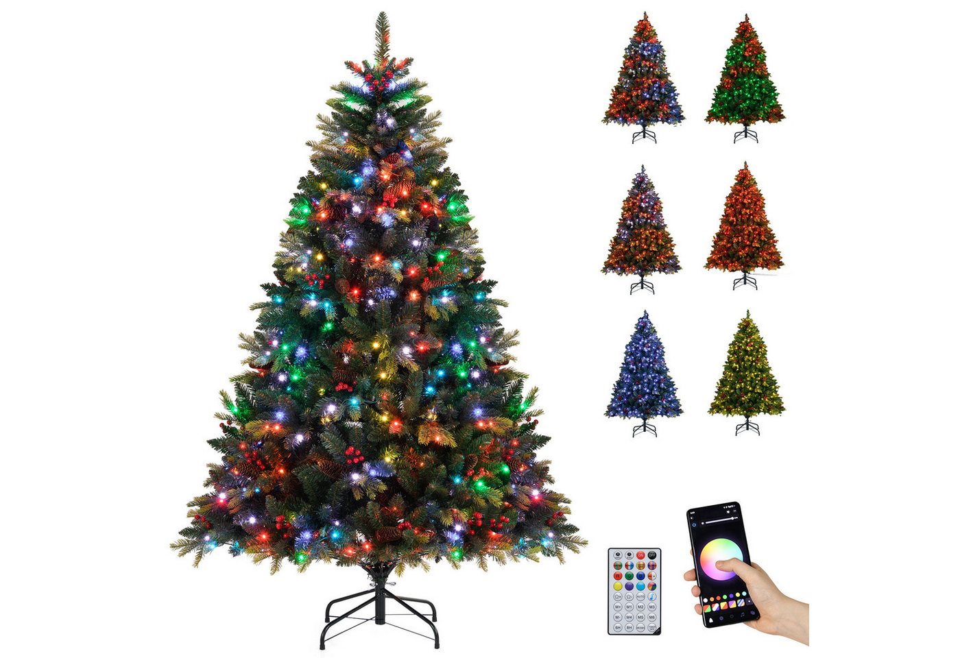 COSTWAY Künstlicher Weihnachtsbaum, 180cm, 370 mehrfarbige LEDs, 1054 Zweige COSTWAY Künstlicher Weihnachtsbaum, 180cm, 370 mehrfarbige LEDs, 1054 Zweige von COSTWAY