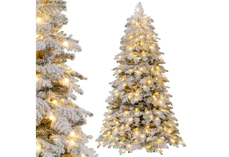 COSTWAY Künstlicher Weihnachtsbaum, 180cm mit Schnee, 130 Kugeln, 260 LEDs von COSTWAY