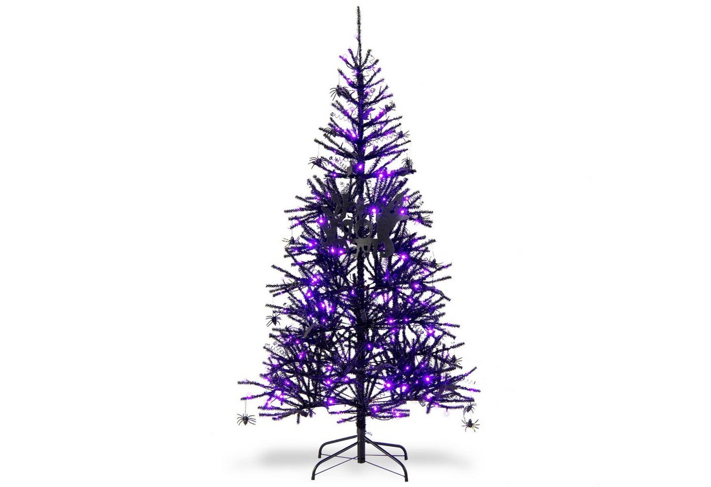 COSTWAY Künstlicher Weihnachtsbaum, mit 250 lila LEDs, Schmuck & 791 Spitzen von COSTWAY