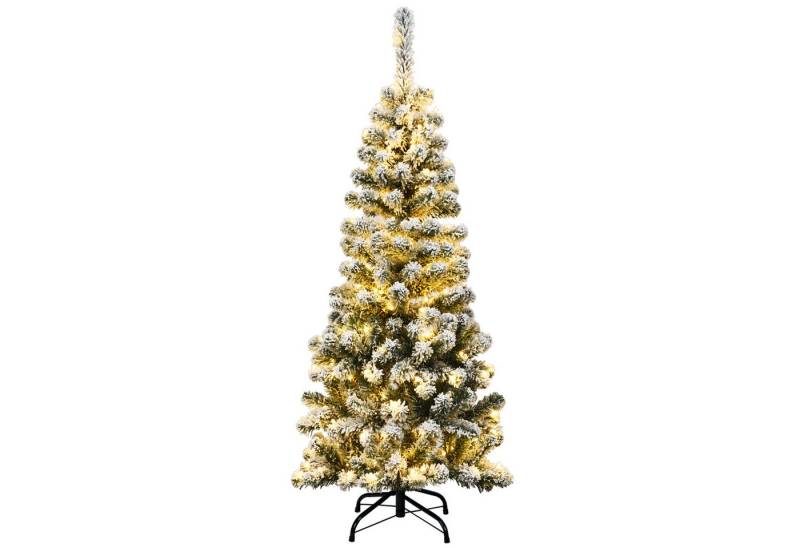 COSTWAY Künstlicher Weihnachtsbaum, 135cm, 150 warmweiße LEDs, 242 PVC Nadeln von COSTWAY