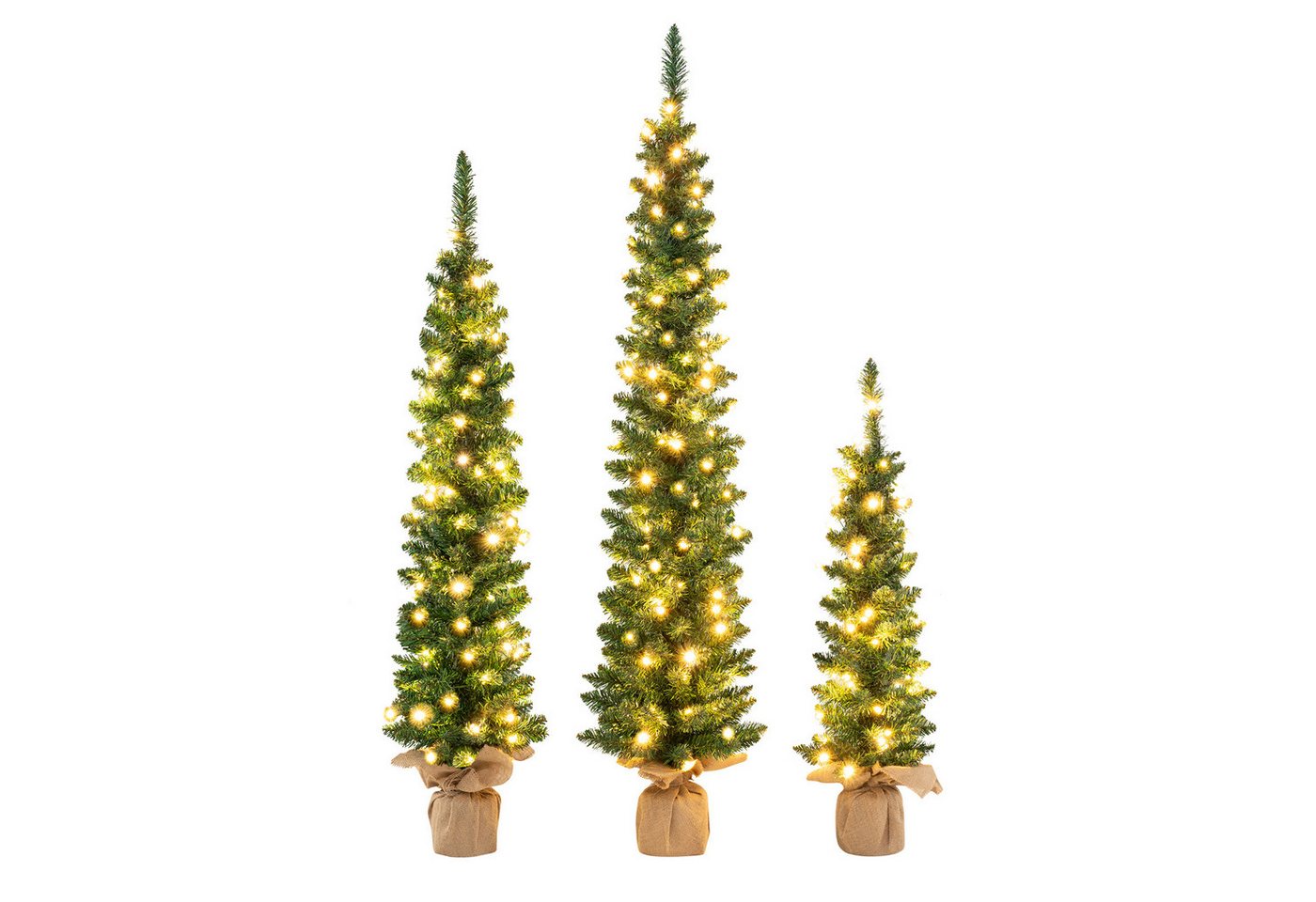 COSTWAY Künstlicher Weihnachtsbaum, 3er-Set, 90/120/150cm, warmweiße LEDs COSTWAY Künstlicher Weihnachtsbaum, 3er-Set, 90/120/150cm, warmweiße LEDs von COSTWAY