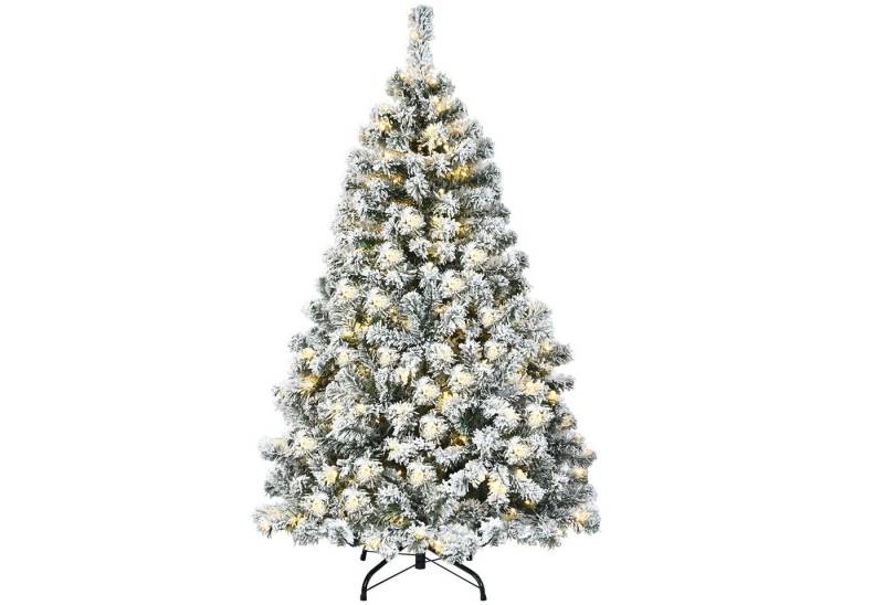 COSTWAY Künstlicher Weihnachtsbaum, 400 Zweigspitzen mit Schnee, 200 LEDs von COSTWAY