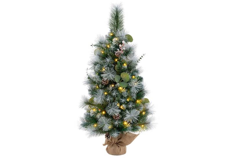 COSTWAY Künstlicher Weihnachtsbaum, 90cm, 30 warmweiße LEDs, mit Timer, Grün von COSTWAY