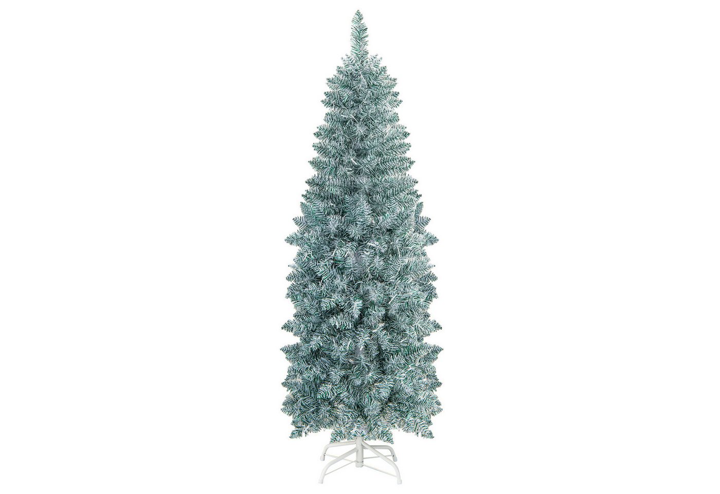 COSTWAY Künstlicher Weihnachtsbaum, Bleistift, mit LEDs bunt, Metall, 150cm von COSTWAY