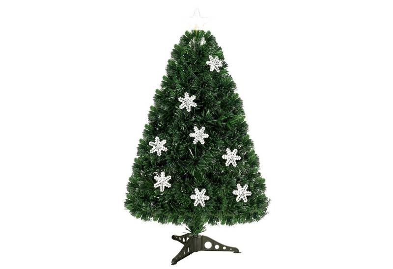 COSTWAY Künstlicher Weihnachtsbaum, mit 85 PVC Nadeln, 12 LEDs, Sternspitze von COSTWAY