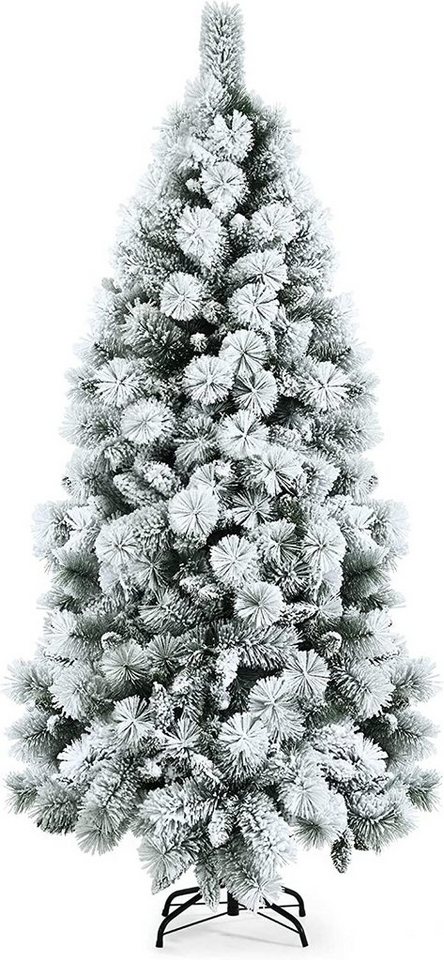 COSTWAY Künstlicher Weihnachtsbaum, Schneebedeckter Tannenbaum, 735 Zweige von COSTWAY