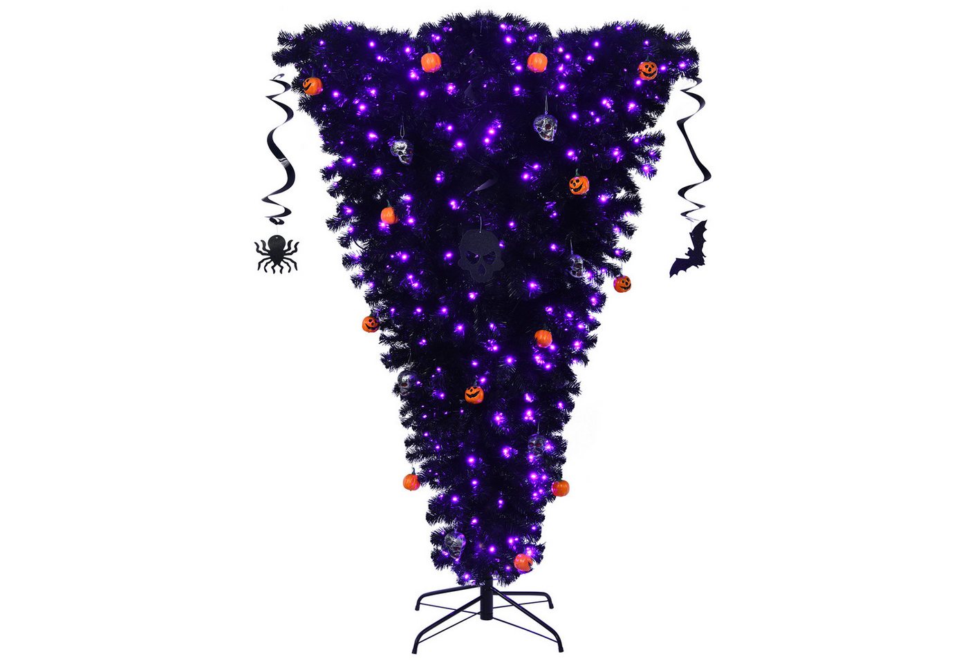 COSTWAY Künstlicher Weihnachtsbaum, Kopfüber, 270 lila LEDs, Dekorationen COSTWAY Künstlicher Weihnachtsbaum, Kopfüber, 270 lila LEDs, Dekorationen von COSTWAY