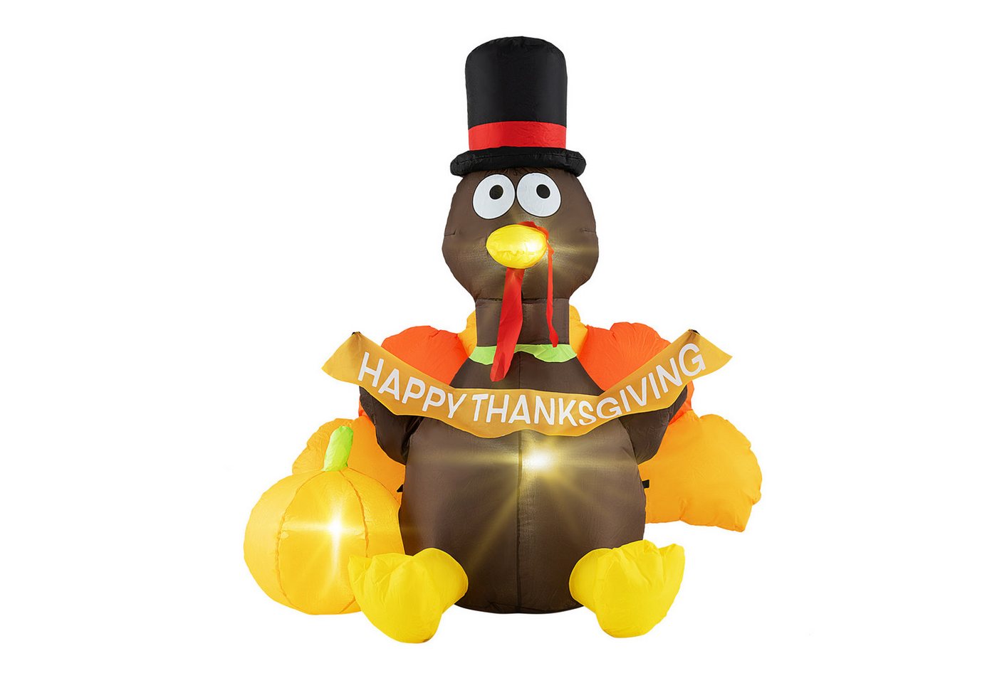 COSTWAY LED-Dekofigur, 150 cm aufblasbarer Truthahn, Thanksgiving-Dekoration von COSTWAY