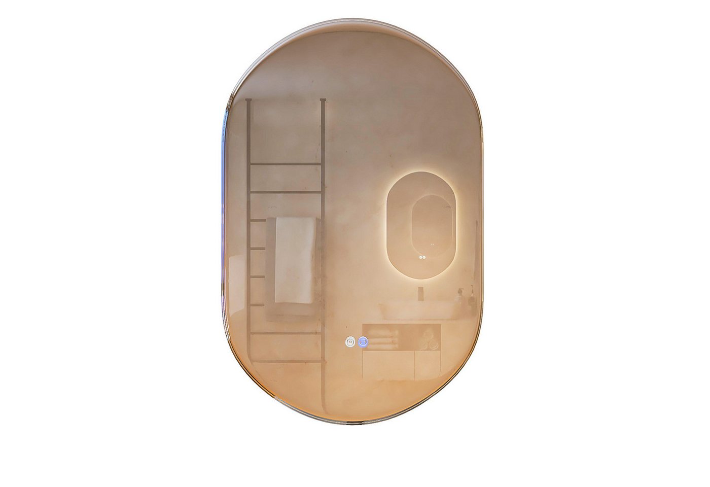 COSTWAY LED-Lichtspiegel Badspiegel, 80x50cm Oval, Touch Funktion COSTWAY LED-Lichtspiegel Badspiegel, 80x50cm Oval, Touch Funktion von COSTWAY