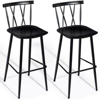 Lot de 2 Chaises de Bar de Style Moderne en Métal 47,5 x 41 x 105 cm pour Bistro,Cuisine,Café noir Charge Max. 150 kg - Costway von COSTWAY