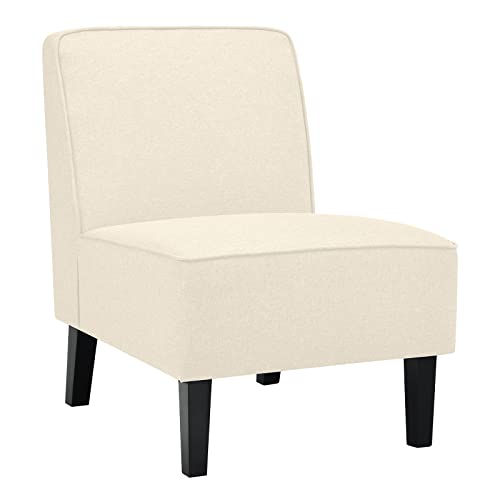 COSTWAY Loungesessel gepolstert, Esszimmerstuhl mit Rückenlehne & Holzbeinen, bis 150 kg belastbar, Polstersessel Akzentstuhl modern, Einzelsofa für Wohnzimmer Esszimmer Büro, 73 x 61 x 80 cm (Beige) von COSTWAY