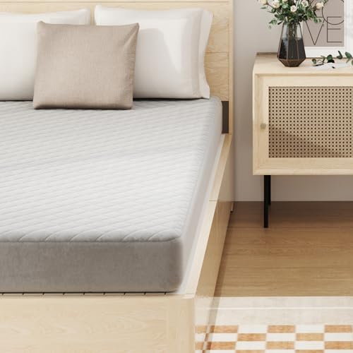 COSTWAY Matratzenschoner, luxuriöse superweiche Matratzenauflage mit tiefer Tasche, atmungsaktiver Matratzenbezug mit Schwammpolsterung und Rutschfester Unterseite (90 x 200 cm) von COSTWAY