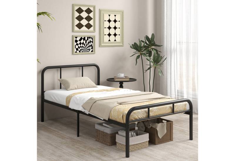 COSTWAY Metallbett (1-tlg), Metallbett, Doppelbett, mit Lattenrost, für 90x200cm Matratze von COSTWAY