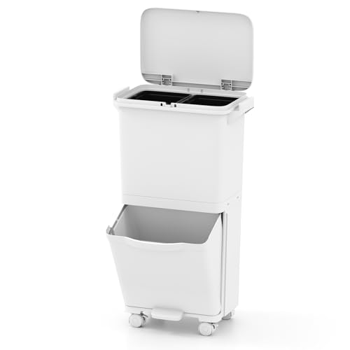 COSTWAY Mülleimer 3 Fächer, 36L Abfalleimer Küche, Tretmülleimer auf Rädern mit 2 herausnehmbaren Behältern & Aufkleber, Mülltrennsystem mit Deckel für Küche, Wohnzimmer, Büro COSTWAY Mülleimer 3 Fächer, 36L Abfalleimer Küche, Tretmülleimer auf Rädern mit 2 herausnehmbaren Behältern & Aufkleber, Mülltrennsystem mit Deckel für Küche, Wohnzimmer, Büro von COSTWAY