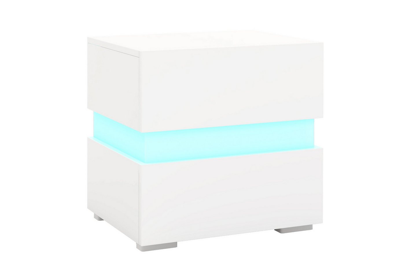 COSTWAY Nachttisch (1-St), mit LED Beleuchtung, Fernbedienung, 20 Farben, Hochglanz von COSTWAY