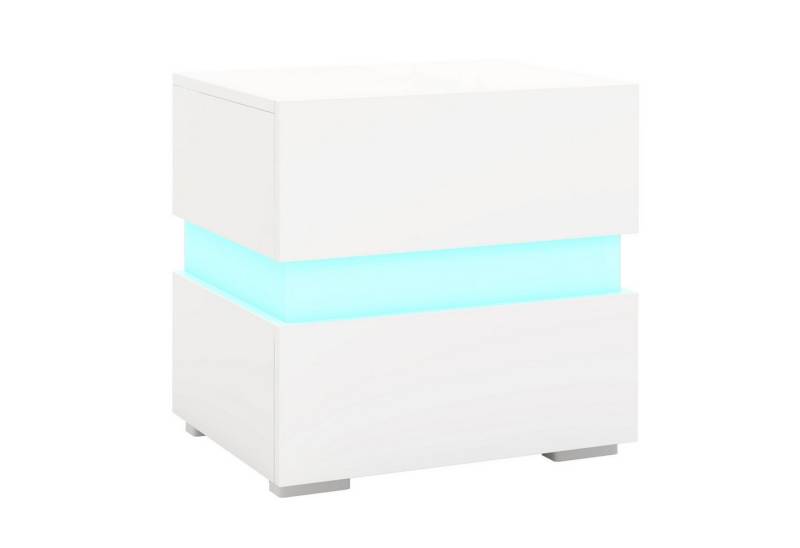 COSTWAY Nachttisch (1-St), mit LED Beleuchtung, Fernbedienung, 20 Farben, Hochglanz von COSTWAY