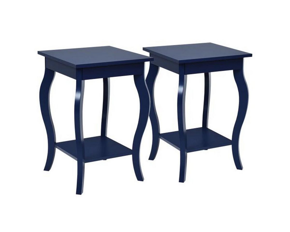 COSTWAY Nachttisch (2-St), mit Ablage&geschwungenen Beinen, Holz, 40x40x60cm von COSTWAY