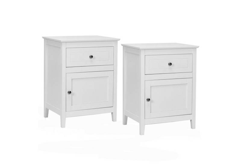 COSTWAY Nachttisch (2-St), mit Tür und Schublade 48 x 38 x 63,5cm von COSTWAY