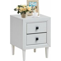 COSTWAY Nachttische Holz, Beistelltisch mit 2 Schubladen, Kaffeetisch modern, Sofatisch für Wohnzimmer, Schlafzimmer, Arbeitszimmer, Büro 1 Stk., von COSTWAY