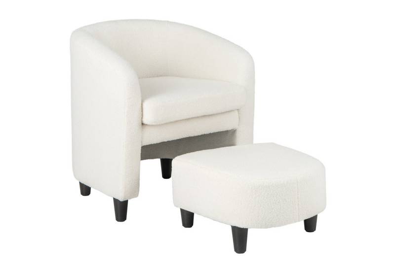 COSTWAY Ohrensessel (2-St., mit Hocker), aus Samt, Massivholz, 150kg von COSTWAY