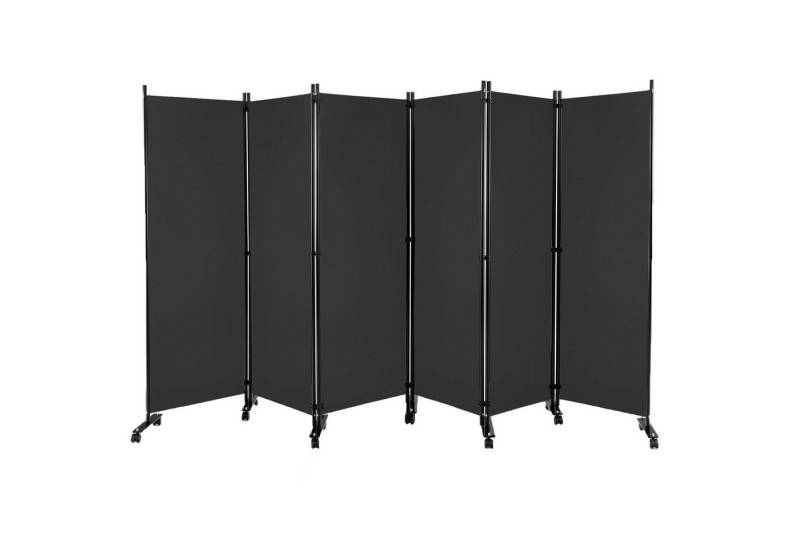 COSTWAY Paravent, 6 tlg. Raumteiler, auf Rollen, klappbar, 334,5 x 172 cm von COSTWAY