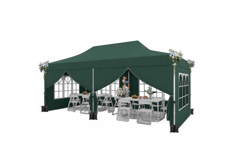 COSTWAY Pavillon 3 x 6m Faltpavillon, mit 6 Seitenteilen, mit 6 abnehmbaren Seitenwänden COSTWAY Pavillon 3 x 6m Faltpavillon, mit 6 Seitenteilen, mit 6 abnehmbaren Seitenwänden von COSTWAY