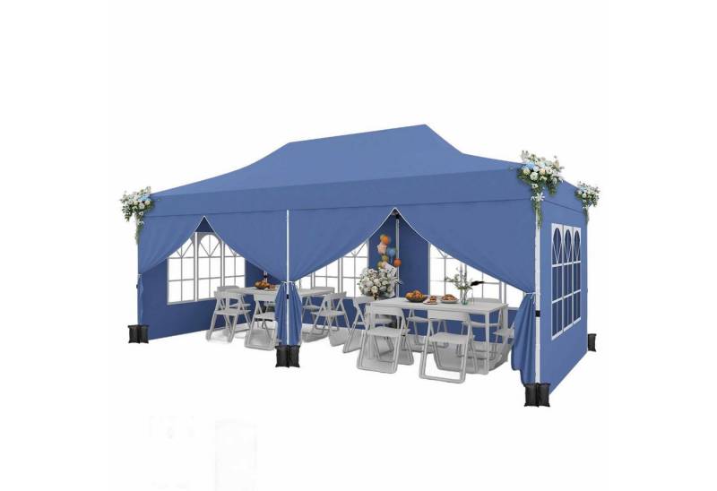 COSTWAY Pavillon 3 x 6m Faltpavillon, mit 6 Seitenteilen, mit 6 abnehmbaren Seitenwänden COSTWAY Pavillon 3 x 6m Faltpavillon, mit 6 Seitenteilen, mit 6 abnehmbaren Seitenwänden von COSTWAY