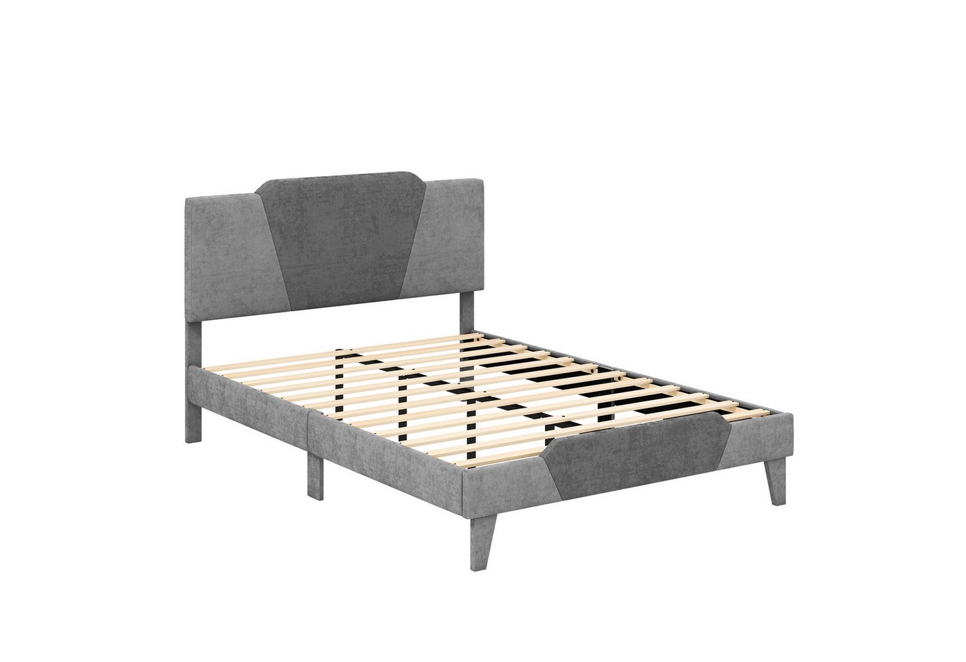 COSTWAY Polsterbett Doppelbett, mit Lattenrost & Kopfteil, 140 x 200cm von COSTWAY