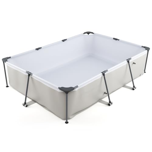 COSTWAY Pool-Set mit Filterpumpe, 300 x 207 x 66 cm, Aufstellpool rechteckig, Swimmingpool Komplettset groß, Swimming Pool für Garten von COSTWAY