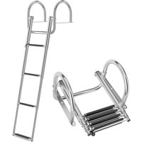 COSTWAY Poolleiter Bootleiter 4 Stufen, Badeleiter Boot Edelstahl mit Handlauf & rutschfesten Stufen, Teleskopleiter Schwimmbadleiter klappbar mit COSTWAY Poolleiter Bootleiter 4 Stufen, Badeleiter Boot Edelstahl mit Handlauf & rutschfesten Stufen, Teleskopleiter Schwimmbadleiter klappbar mit von COSTWAY