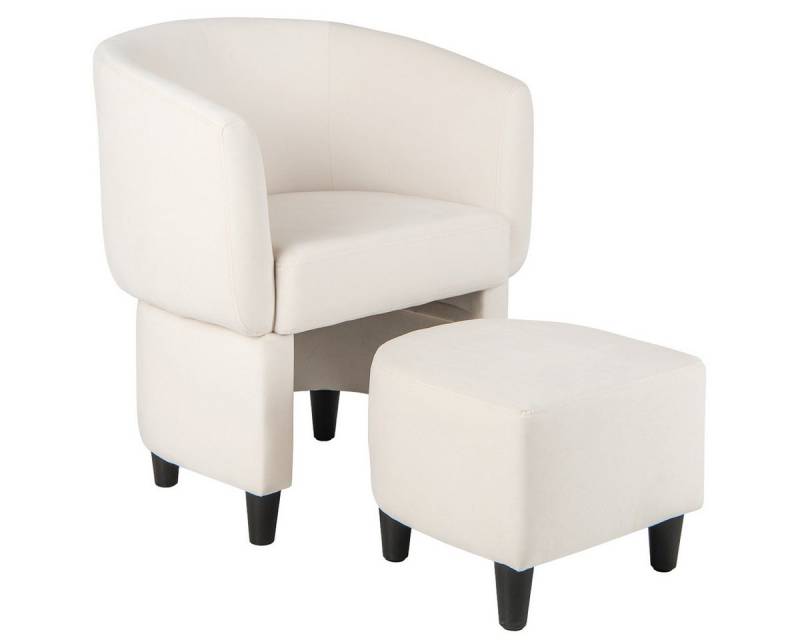 COSTWAY Relaxsessel, Sessel Samt, mit Fußhocker, gepolstert, platzsparend von COSTWAY