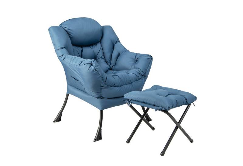 COSTWAY Relaxsessel Ohrensessel mit Hocker, 150kg belastbar von COSTWAY