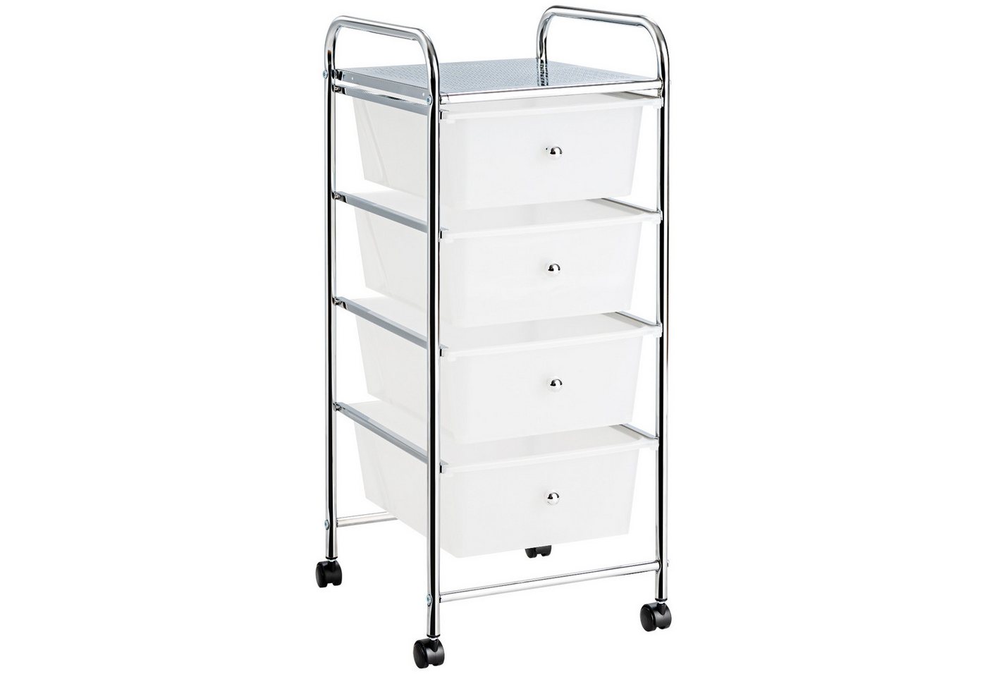 COSTWAY Rollwagen, mit 4 Schubladen und Regal, Metall, Schmal, 37x32x76cm COSTWAY Rollwagen, mit 4 Schubladen und Regal, Metall, Schmal, 37x32x76cm von COSTWAY