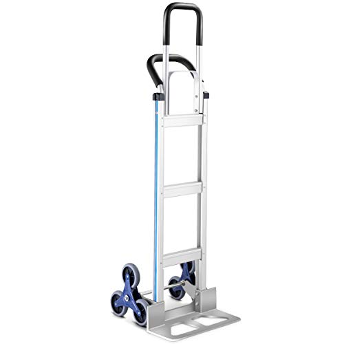 COSTWAY Sackkarre Treppensteiger 250 kg, Transportkarre Aluminium mit 2 Griffen & 6 Rädern, Treppensackkarre Staplerkarre Sackkarren für Fracht Lager Garage, 152 x 51 x 46 cm von COSTWAY