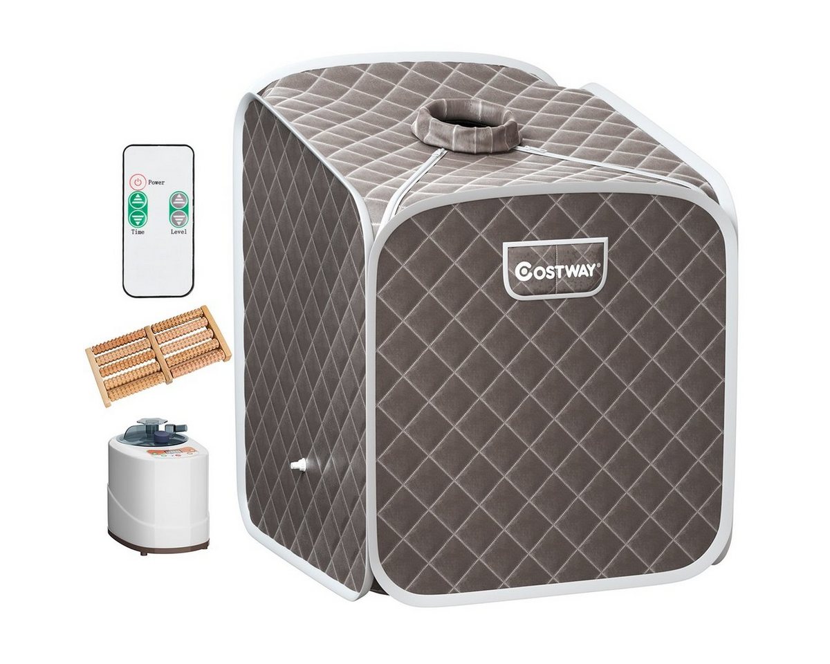 COSTWAY Sauna 2L Dampfsauna, 1000W, mit Sitz von COSTWAY