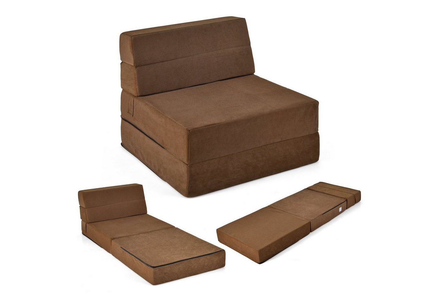 COSTWAY Schlafsofa, 3 in 1 Klappmatratze, mit abnehmbarem Bezug von COSTWAY