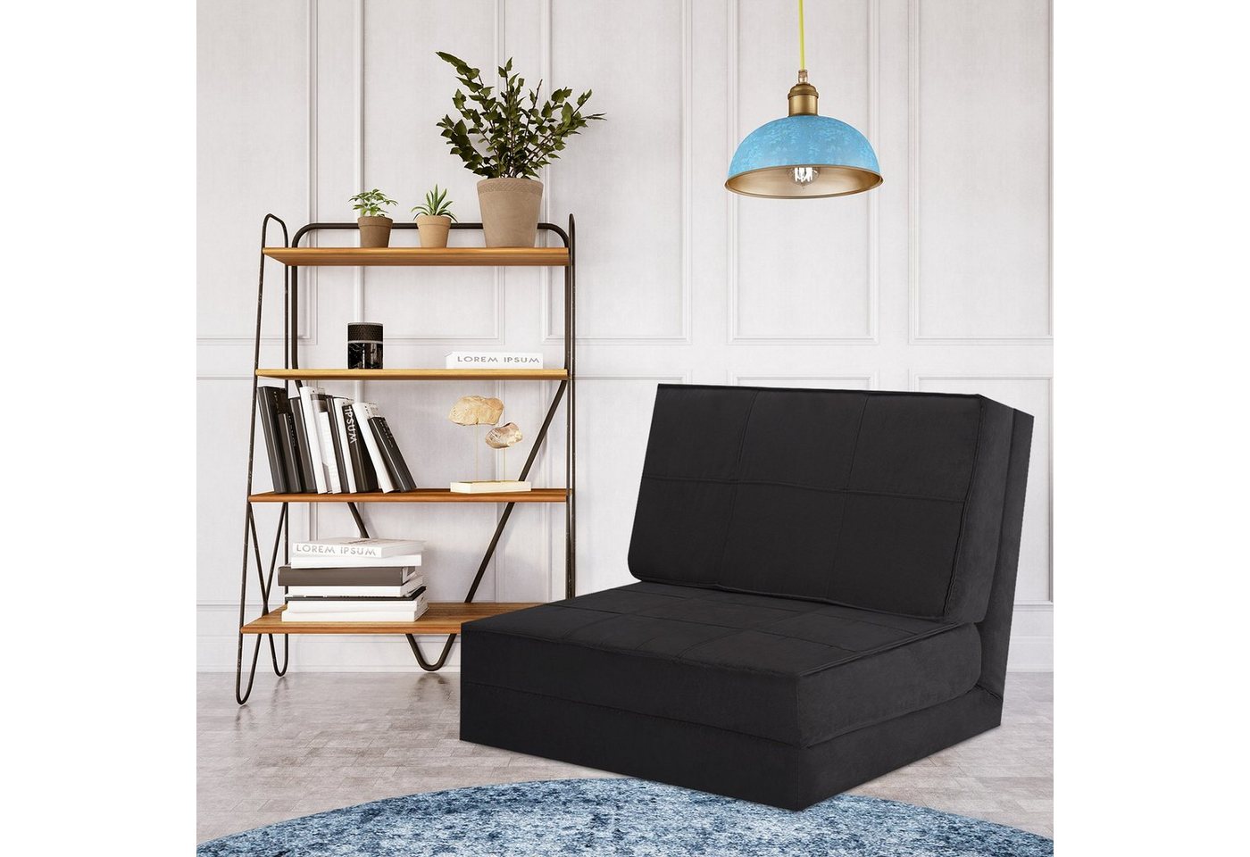 COSTWAY Schlafsofa, Klappbett, 211x75cm, Bodensofa, verstellbare Rücklehne von COSTWAY