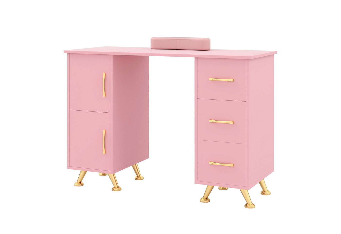 COSTWAY Schminktisch, Maniküretisch,Nageltisch mit 3 Schubladen, Holz von COSTWAY
